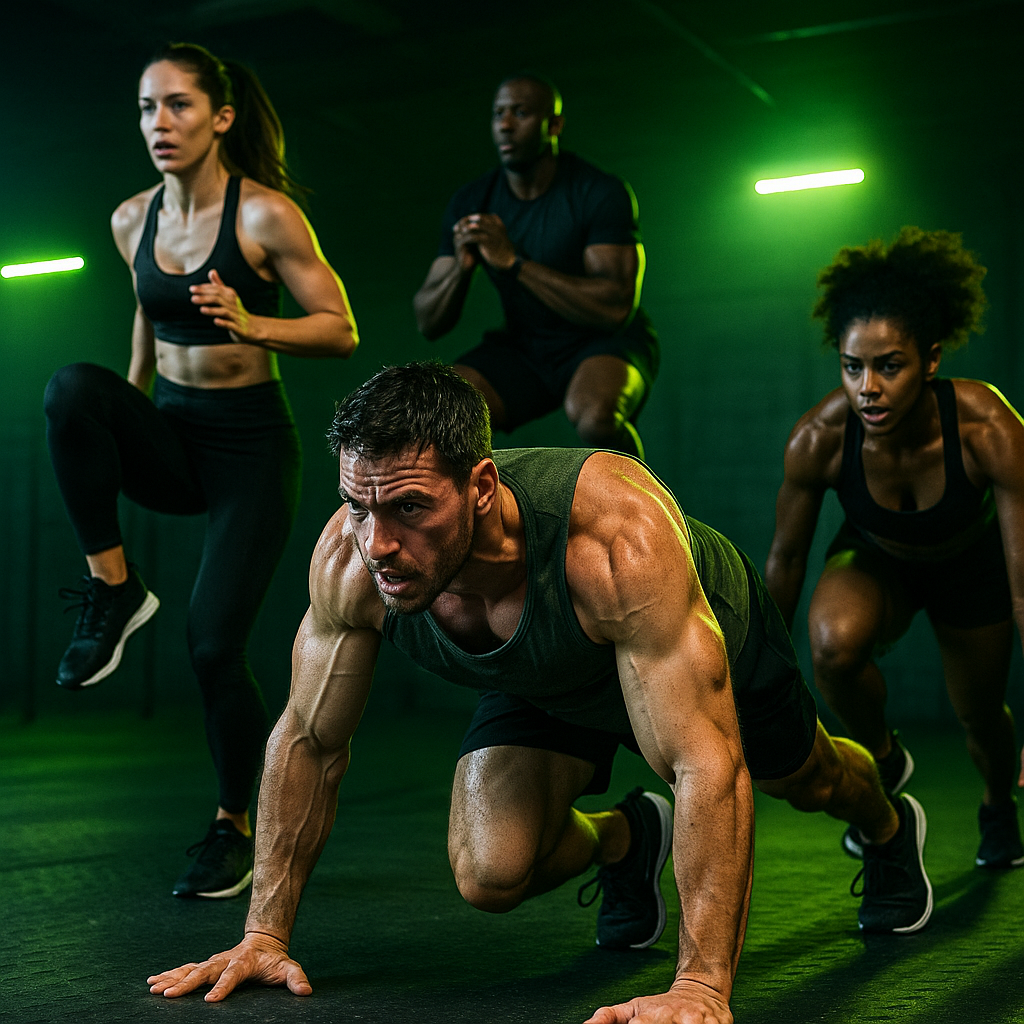 שיעור HIIT אינטנסיבי בסטודיו PULSE